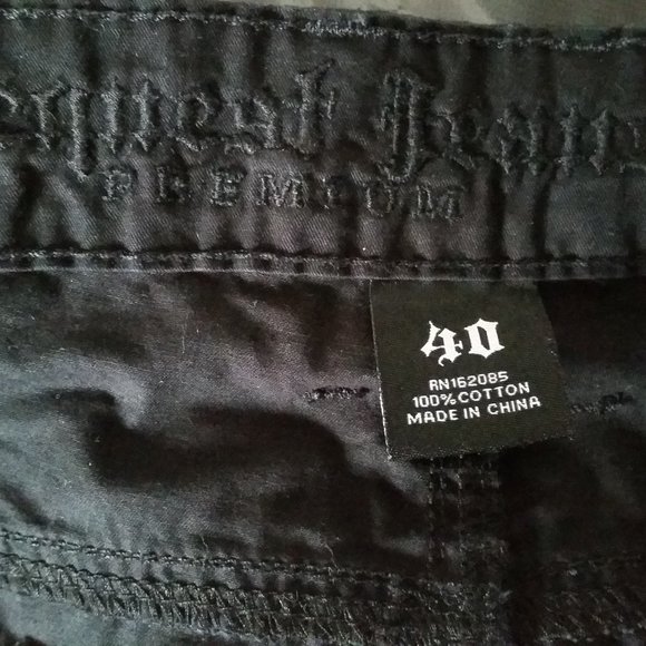 Request Jeans Premium Men's Cargo Black Shorts 40 - Picture 7 of 8